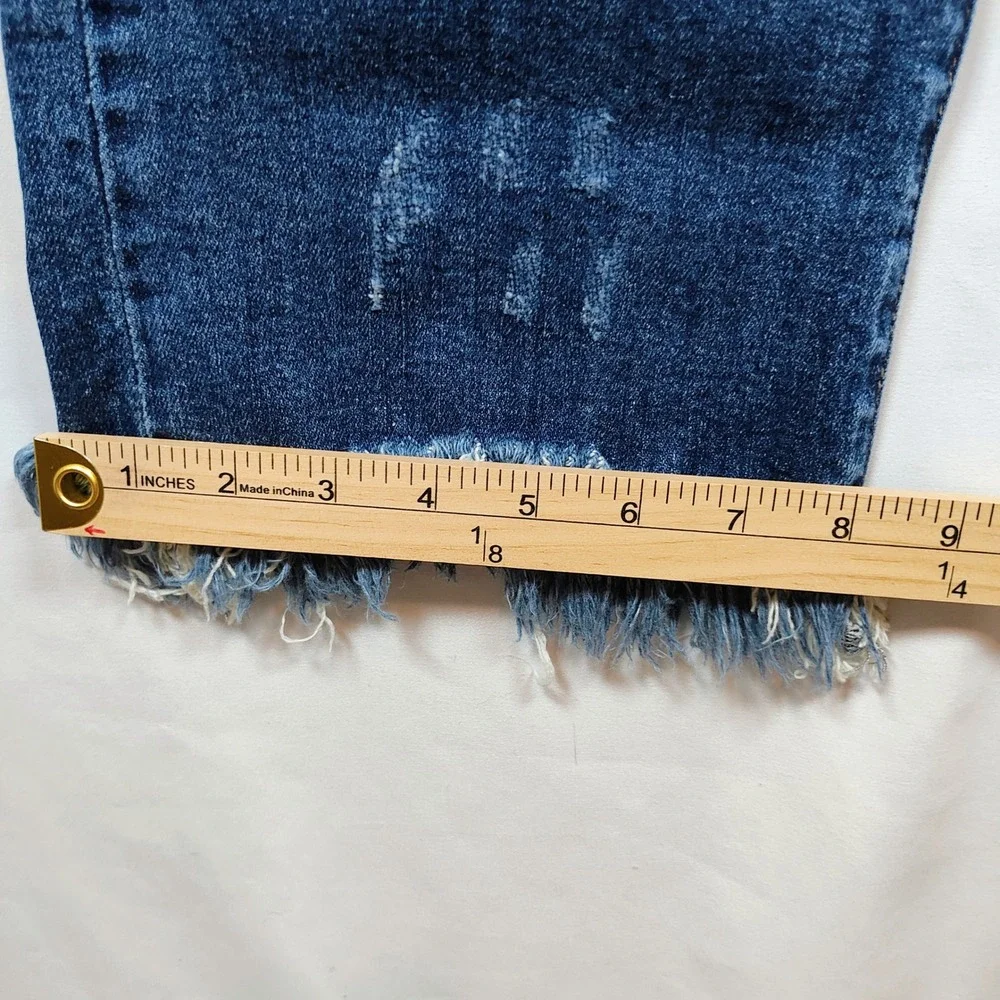 Risen Los Angeles Distressed Jeans Women's 13/31 Raw Waist Raw Hem